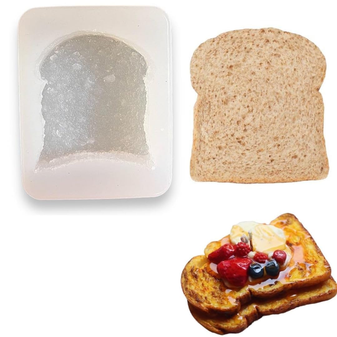 Toast Bread Shape Silicone Mold 3D Bread Candle Molds for Candle Making Sliced Bread Chocolate Fondant Moulds Food Dessert Wax Melts Resin Art and Craft Cake Candle Topper Mould (ASM99-130)-image-24