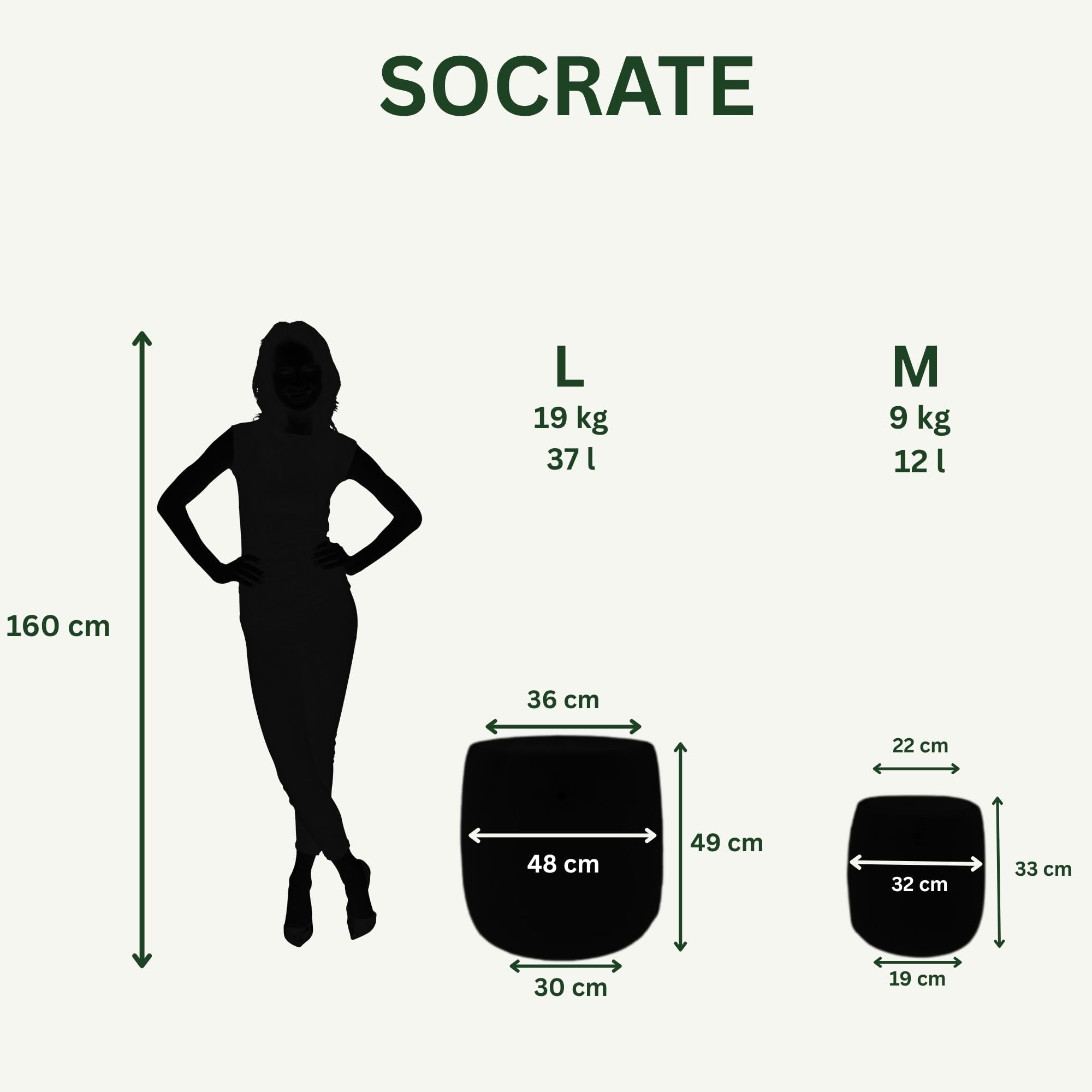 SOCRATE Keramik Pflanzkübel Ø 32 x H 33 cm Jade — Pflanzgefäß groß frostbeständig handgefertigt Garten Terrasse Balkon