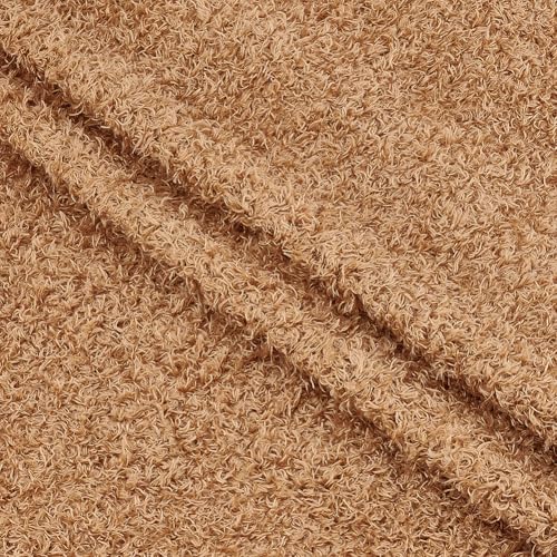 Tissu fausse fourrure bouclée marron de 0,9 m x 155 cm pour couture de poupées et loisirs créatifs