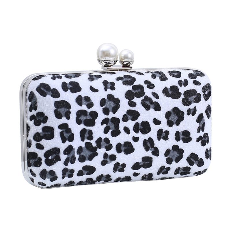 Sac à main rigide léopard femme pochette soirée chaîne poignet