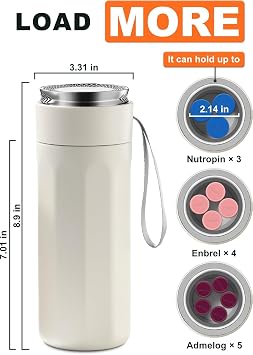 Insulin Cooler, Electric Medication Insulin Pen Cooler for Travel, Insulin Cooler Travel case for Diabetic, Portable Diabetic Cooling Bottle Travel case with USB & Temp Display for Insulin Pen(Beige)