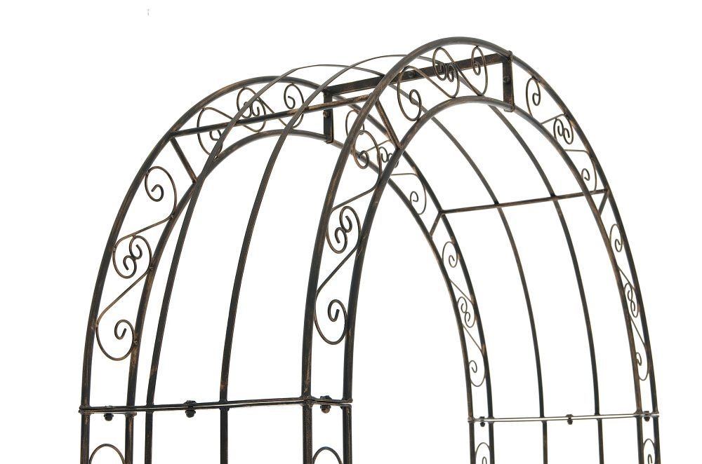 CLP Arche de Jardin avec Portillon Sina- Arceau de Jardin Romantique en Fer Forgé - Support pour Plantes Grimpantes avec Porte Style Shabby-Chic, Couleur:Bronze
