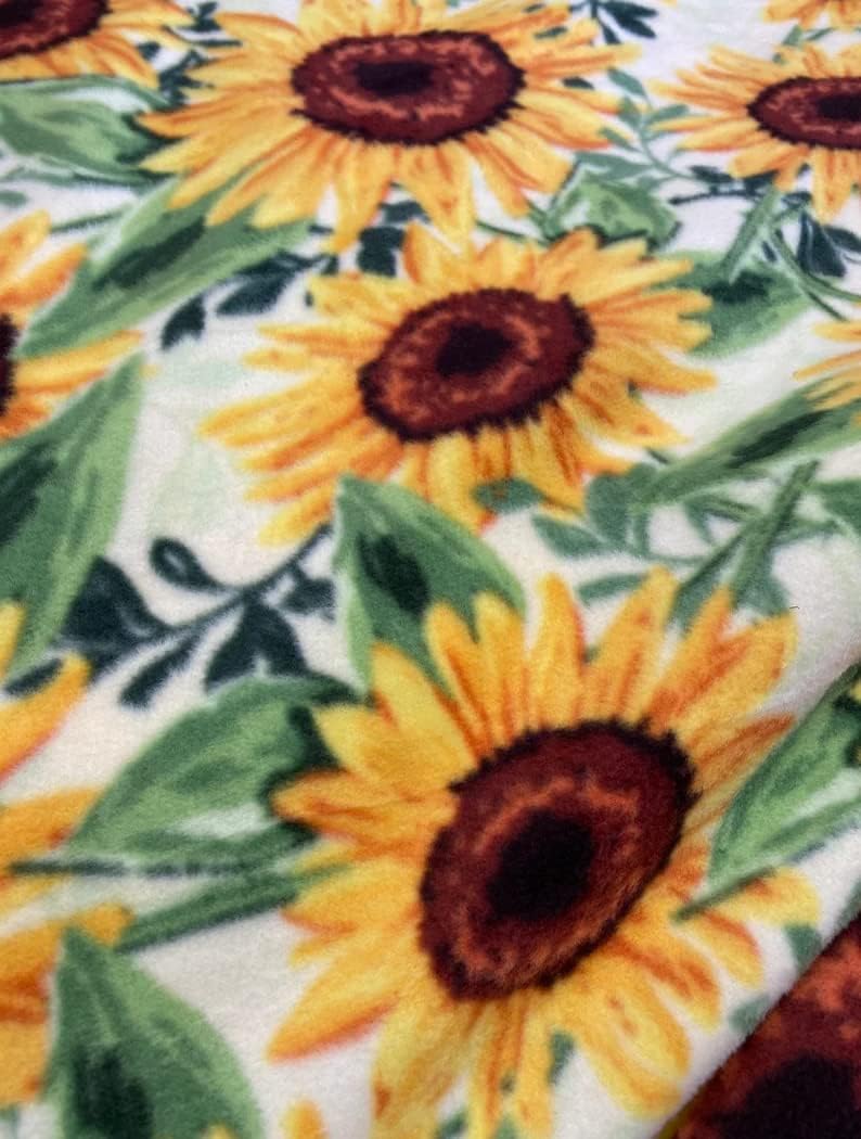 58" Wide Anti Pill Polar Fleece Fabric | Sold by The Yard (Sunflower)