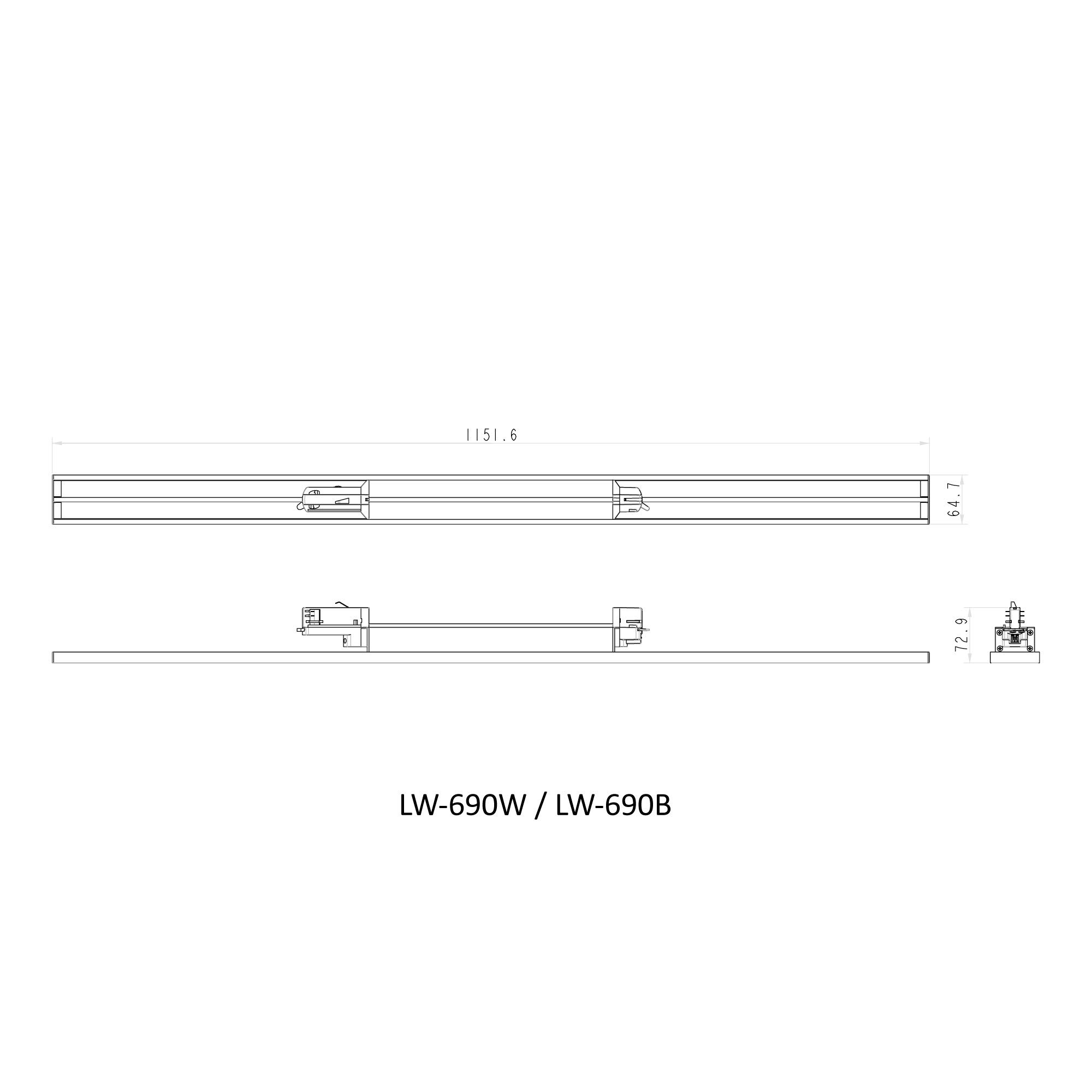 3 Phasen Linearleuchte LB-690 150CM Warmweiß 830 68W