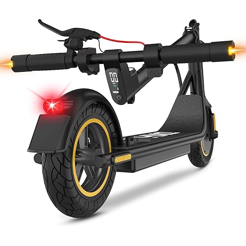 DXH Electric Scooter for Adult - 500W Motor, Max 21 Miles Long Range, 19Mph Top Speed, 10" Tires, Portable Folding Commuting Electric Scooter Adults with Dual Braking System and App Control