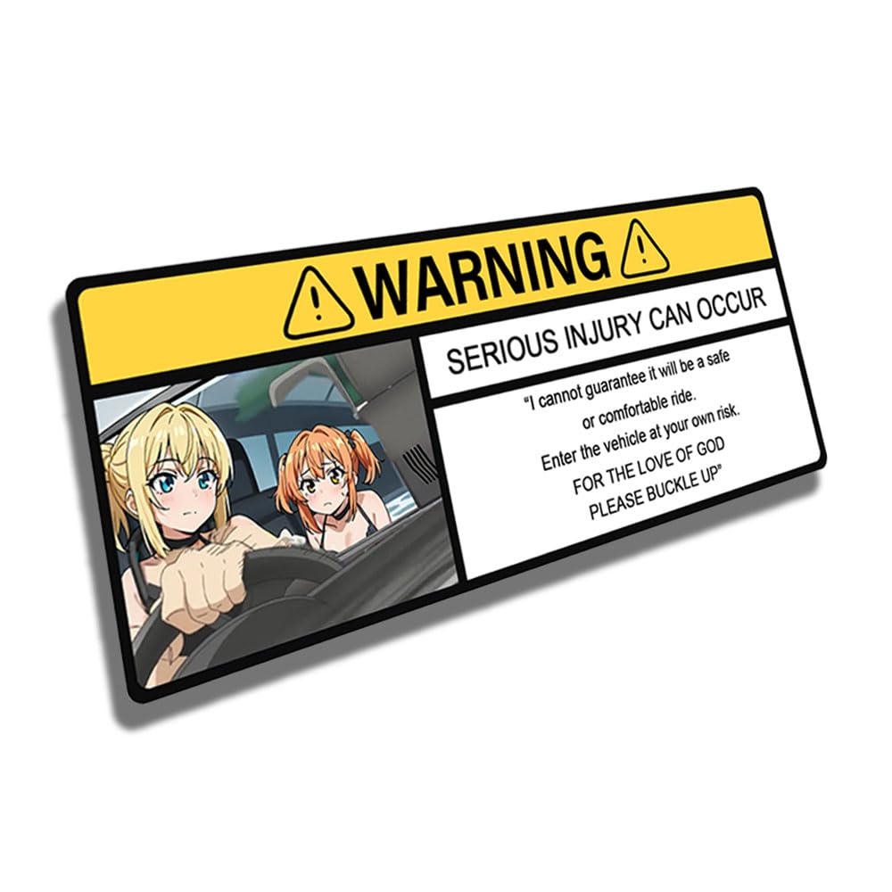 EARLFAMILY 5.1'' for Driving Safety Warning Attack on Titan Anime Car Stickers Cartoon Decal Car Accessories Sun Visor Window Decor (Style H)