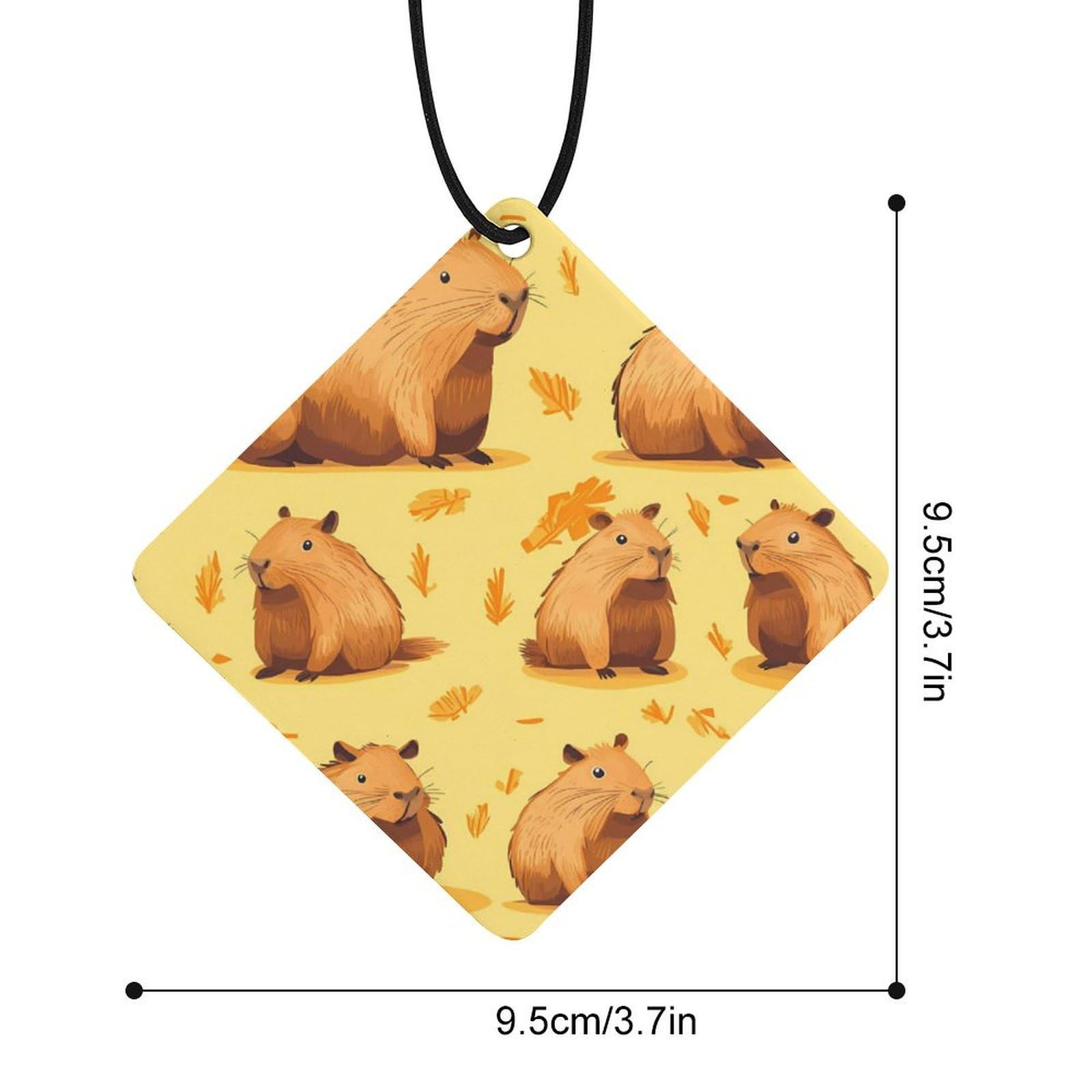 Capybara Car Air Freshener Hanging Aromatherapy Tablets for Car Accessories Rhombus