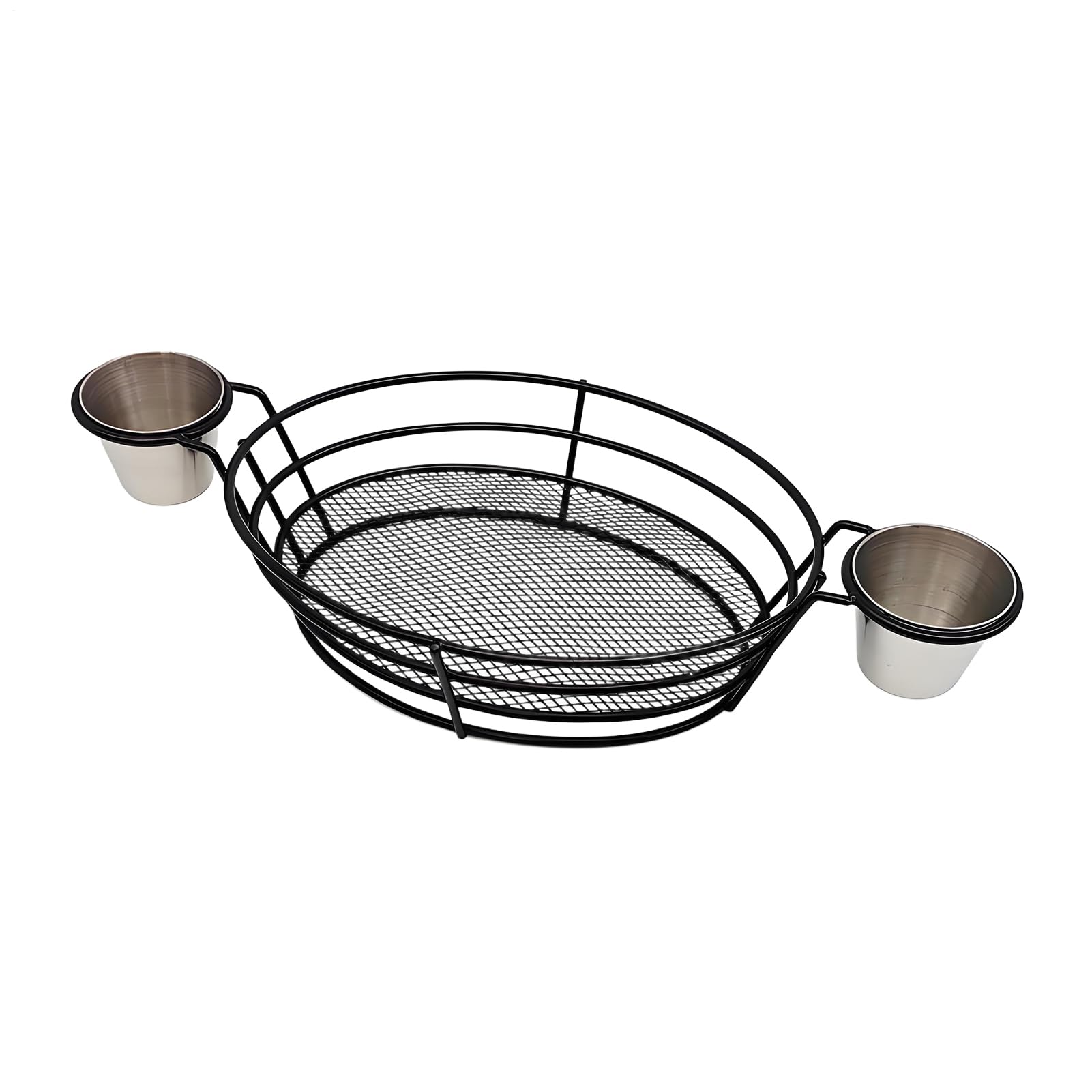 Fries Basket | Fries Holder Baskets for Food - Serveware Container with Dipping Bowls for Snack Hot Dog Chips Nacho Popcorn Bread Hamburger Camping Picnic BBQ