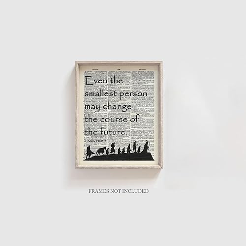 Miniatura 5 de Lord of the Rings Art, J.R.R. Tolkien Quote Poster, Dictionary Art Print, Inspirational Quote, LOTR Galadriel Quote "Even The Smallest Person..."