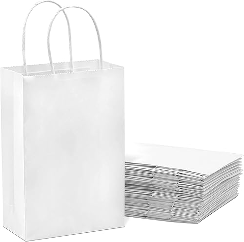 Miniatura 9 de Prime Line Packaging Paquete de 75 bolsas de compras blancas de varios tamaños con asas, bolsa de regalo de papel, bolsas de venta al por menor para