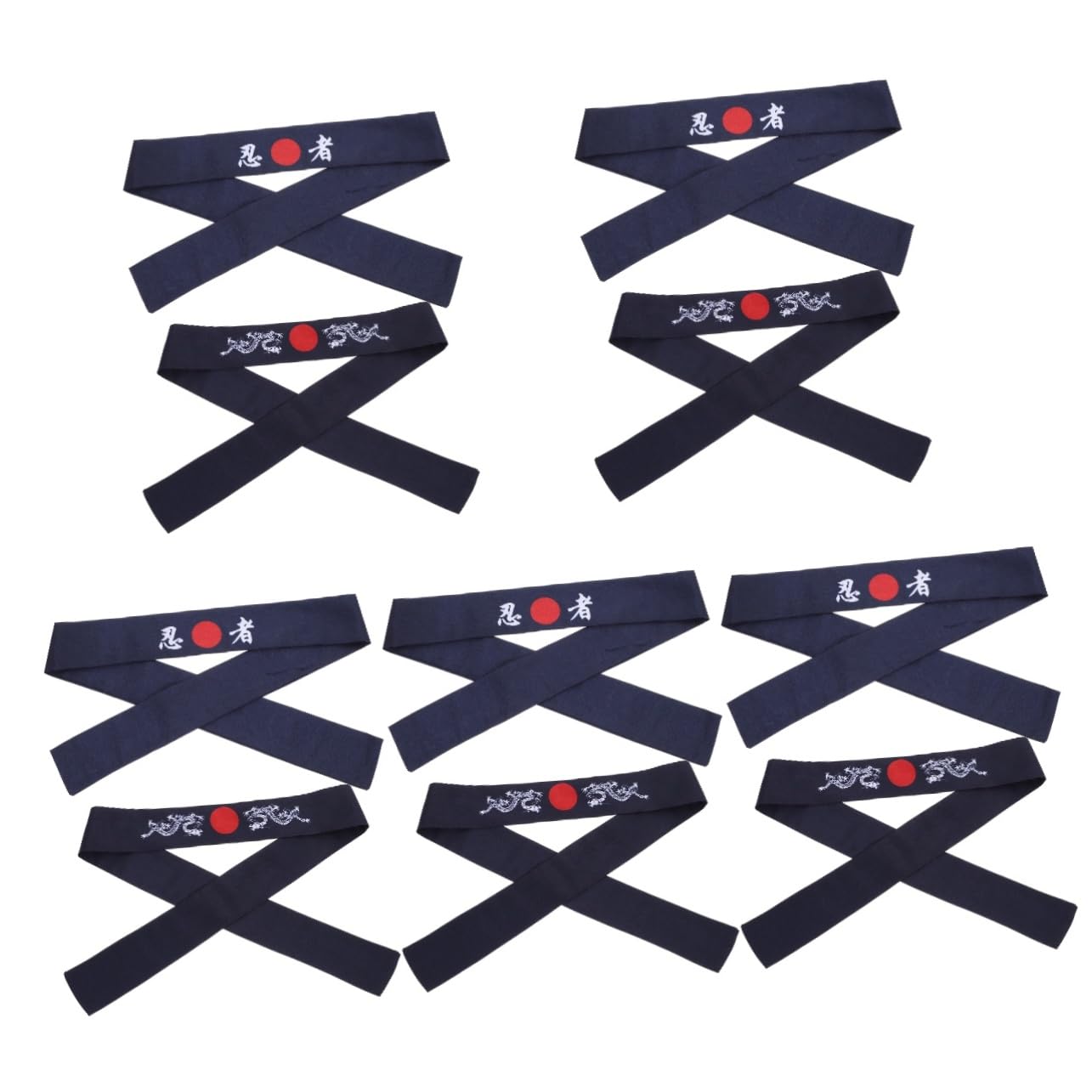 FRCOLOR 10pezzi Bandana Giapponese Con Design Drago Per Sport e Cucina Accessorio Da Chef