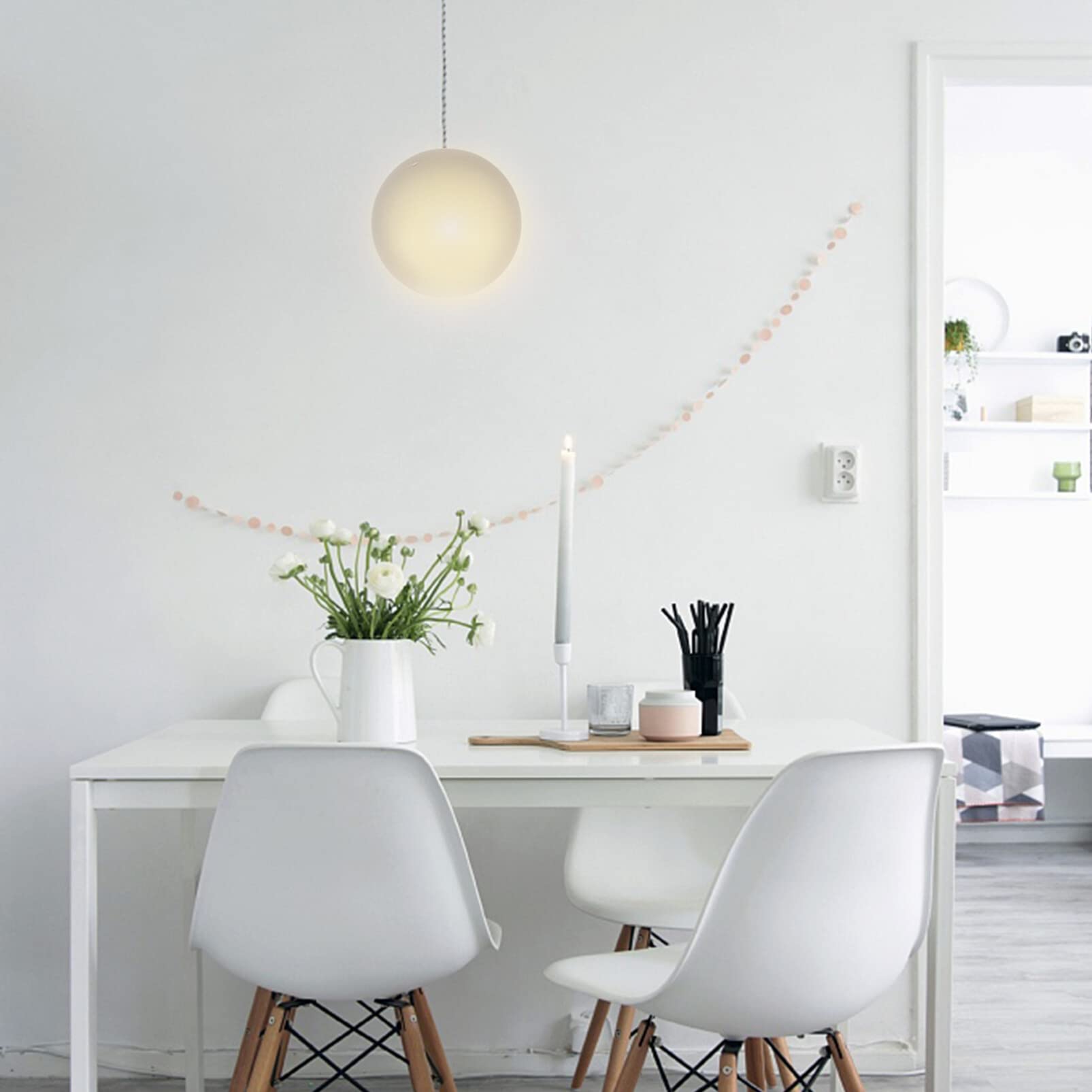 Gadpiparty 80mm Frosted Glass Shade for G9 Bulbs Only - Globe Pendant Lamp Cover for Modern Ceiling Lights & Chandeliers - Image 3