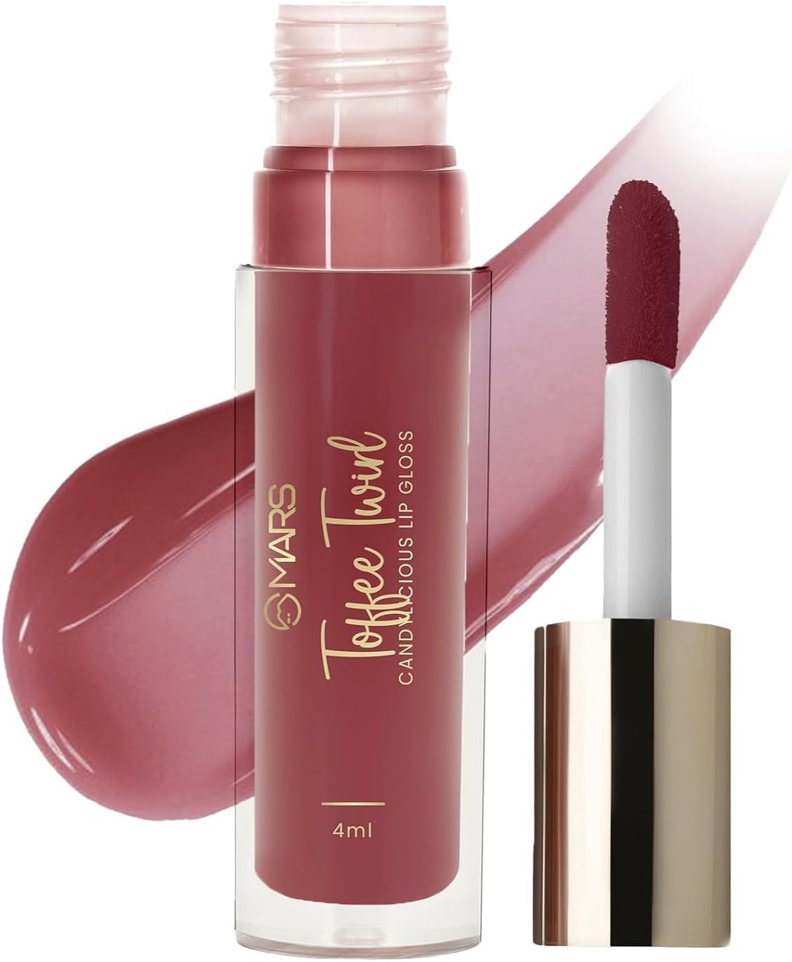 Cand'ylicious Sheer Lip Gloss for Women | Hydrating & High Shine | Lightweight | Non-Sticky | Enriched with Vitamin-E, Hyaluronic Acid & Avocado Ester (4.0ml) (11-TOFFEE TWIRL)
