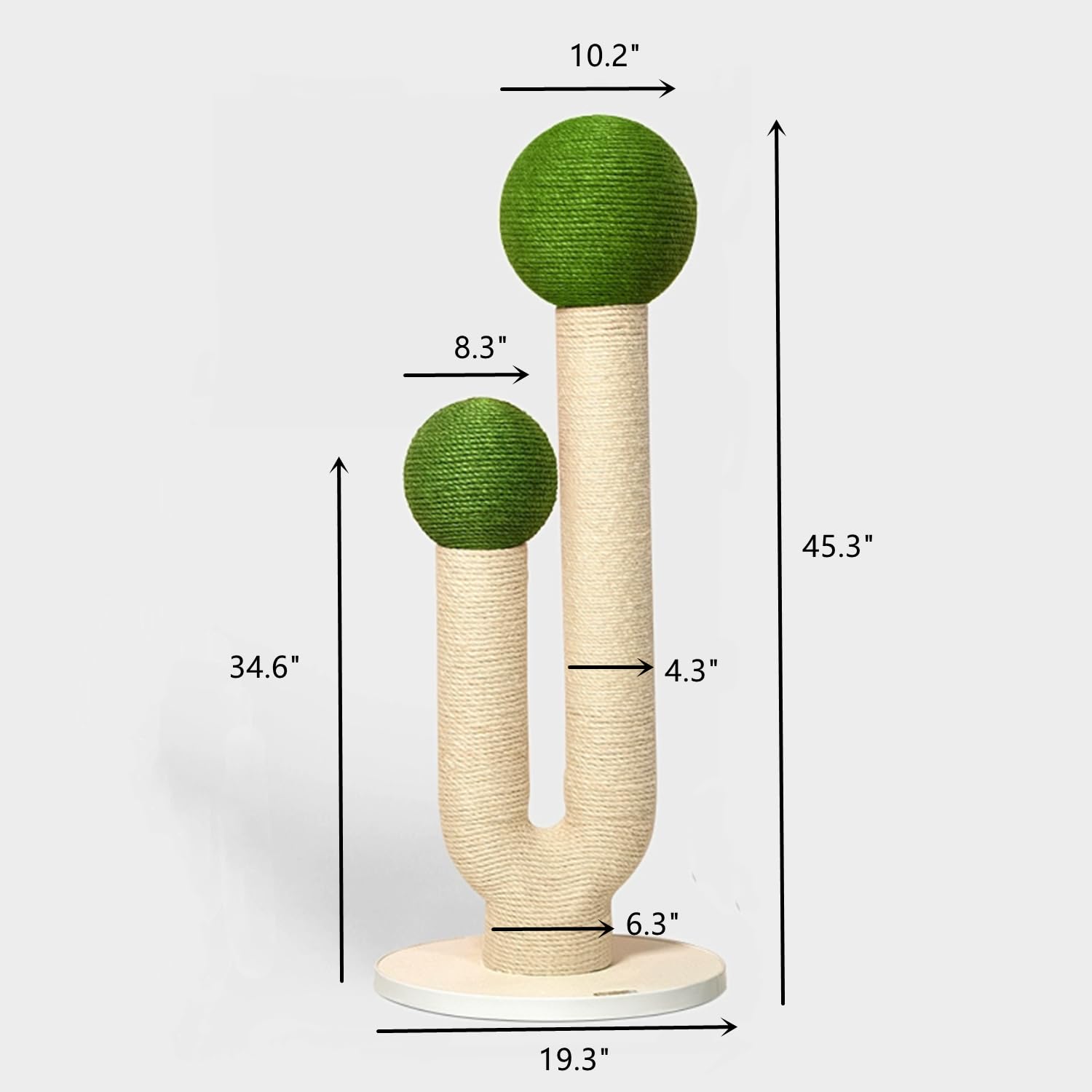 Poste rascador para gatos de 115 cm de alto y grande, torre de árbol de cactus para gatos