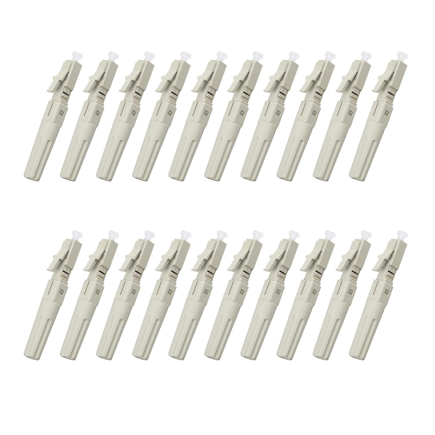 20 PCS LC Mutilmode Fiber Optic Quick Assembly Connector Fiber Optic Fast Connectors 50/125 Mechanical Connectors Adapter for 0.9/2.0/3.0/2.0 * 3.0mm Multimode Fiber Cable