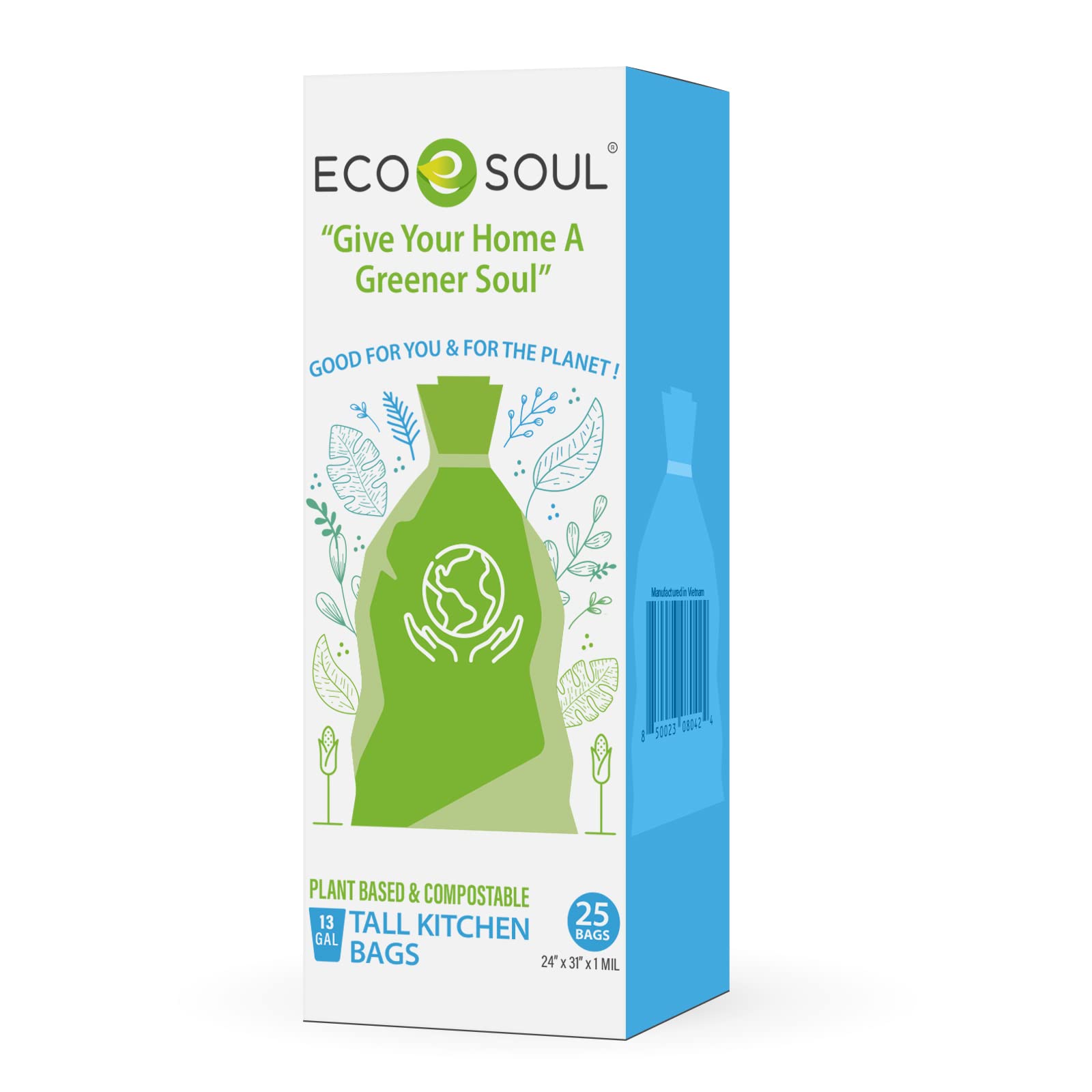 Bolsas de basura biodegradables 13 galones, 25 unidades
