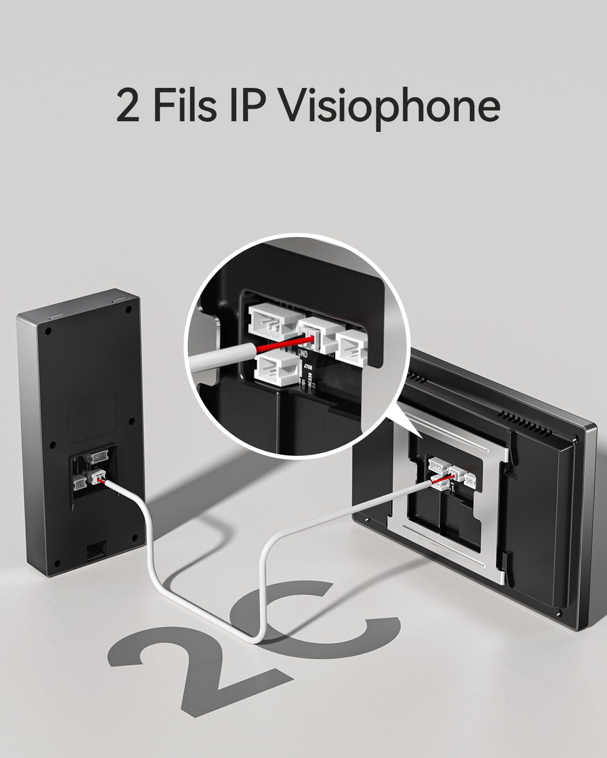 TMEZON M790 Visiophone connecté WiFi, Interphone Vidéo Filaire 2 Fils avec Deux moniteurs,Ecran Tactile Couleur 7", 1080P Sonnette Vidéo Vision Nocturne, APP Déverrouillage à Distance,Une Famille