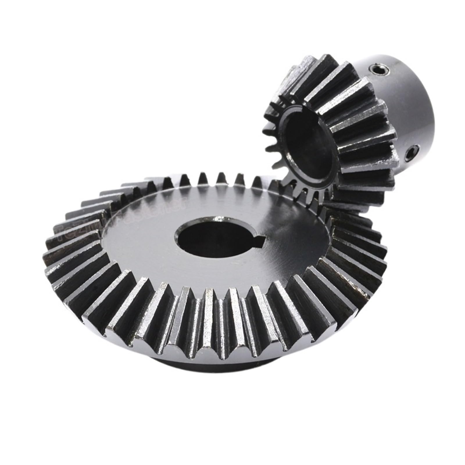 Engrenage hélicoïdal industriel 1 engrenage conique 2M module 40 dents alésage 16/18/20/22/24/25/28/30 mm 1:2 angle de maillage de 90 degrés engrenages en acier 45#(16mm (keyway 5))