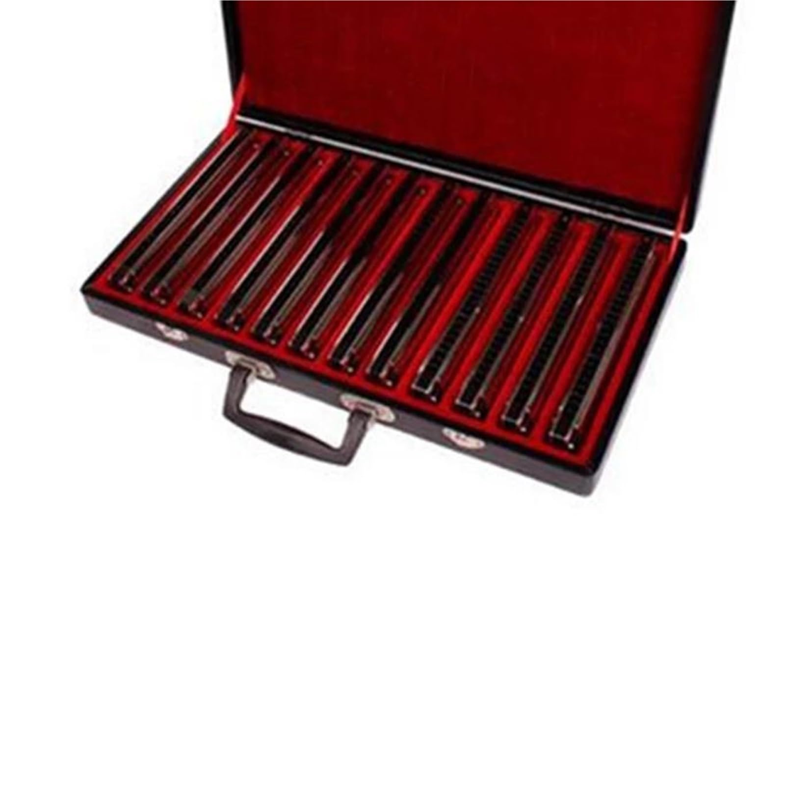 Początkujących Harmonijka 12częściowy Harmonijka 24 Otwory Tremolo Srebrny Instrument Dęty Drewniany Z Pudełkiem