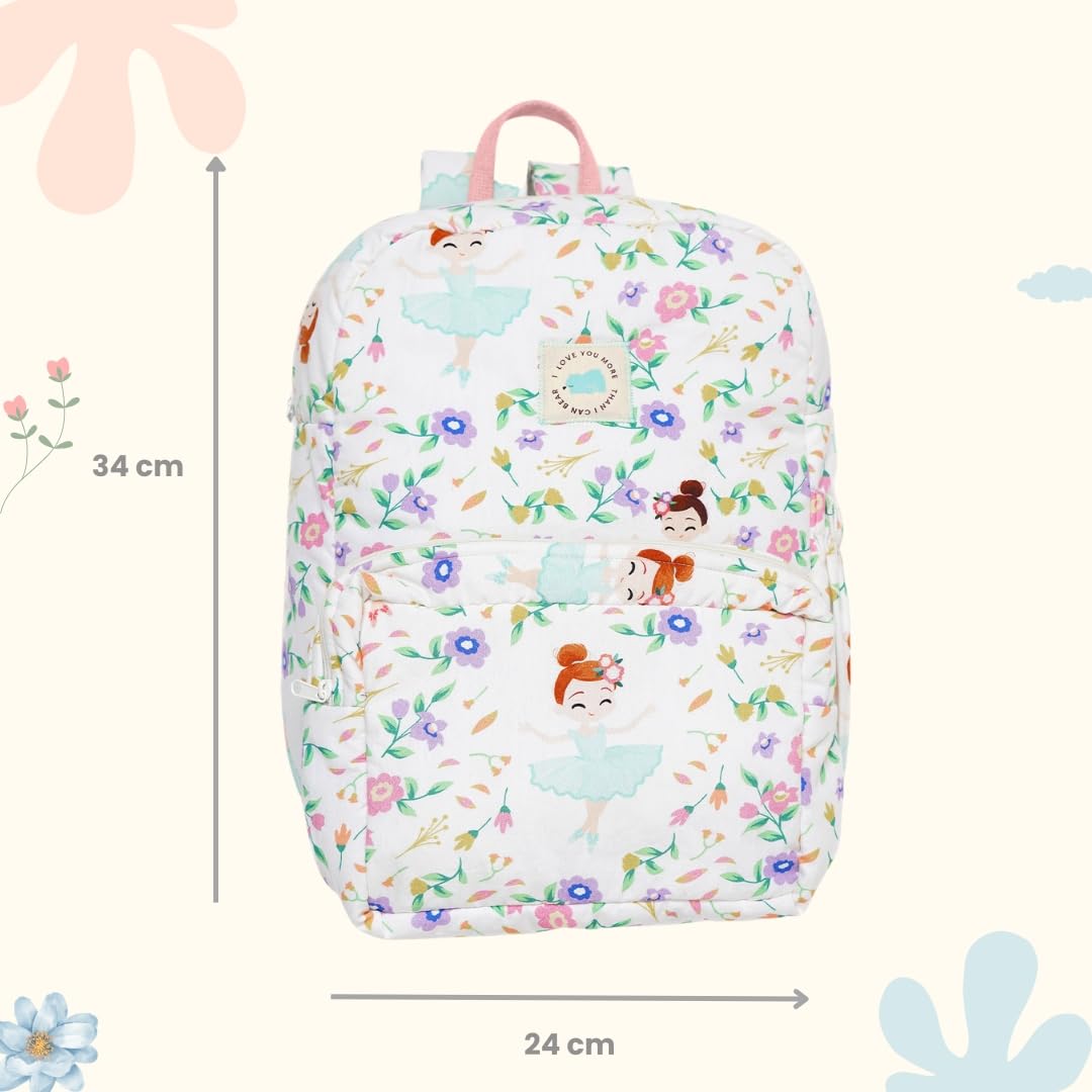 TIDY SLEEP Cute Backpack for Kids Girls Boys Toddler Backpack Preschool Nursery Travel Bag - Size (34x24) cm - Ballerina 1
