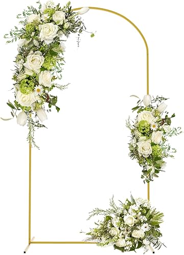 Soporte de arco de globos de 7.2 pies x 3.9 pies, telón de fondo de arco de metal resistente para mesa de boda, fiesta de cumpleaños, arco de novia,