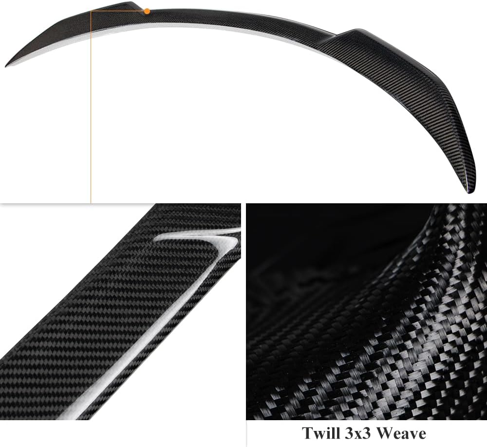 AeroBon Real Carbon Fiber Trunk Spoiler Compatible with 2021-2026 BMW 4 Series G26 Gran Coupe and i4 Rear Spoiler (G26MP Style)