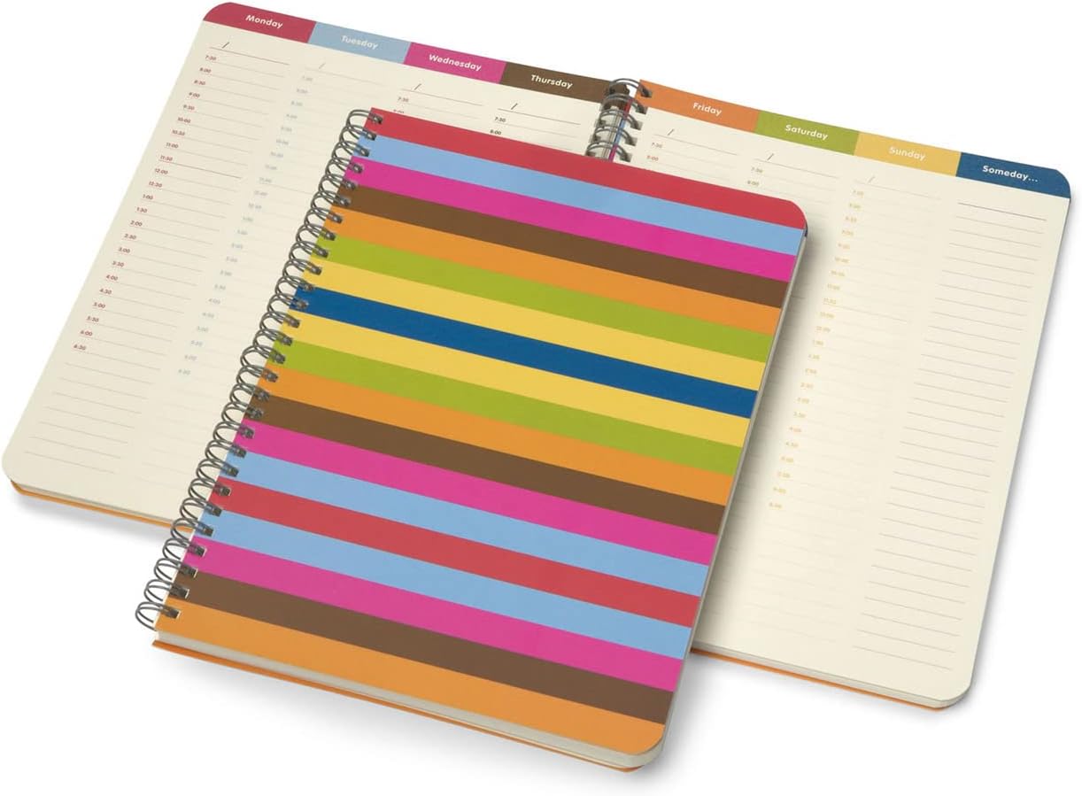 Rainbow Colors 8 Days-a-Week Journal Daily Planner Notebook (7X9.5) by Bob's Your Uncle