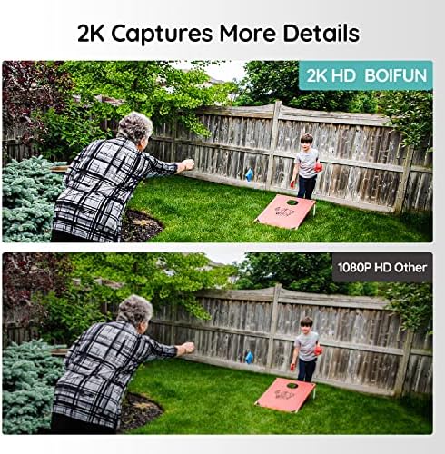 [2K Upgraded] Security Cameras Outdoor Wireless, 360° CCTV with Color Night Vision, Spotlight Alarm, Home Wired, Pan 355° Tilt 90°, Motion Detection, APP Control, WiFi, PTZ, IP65, SD/Cloud Storage