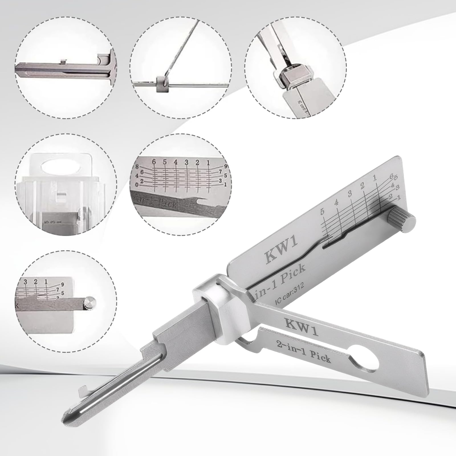 Stainless Steel Master Key Decoder klucz 2 w 1 automatyczny dekoder narzędzie do wytrychania kluczy profesjonalne