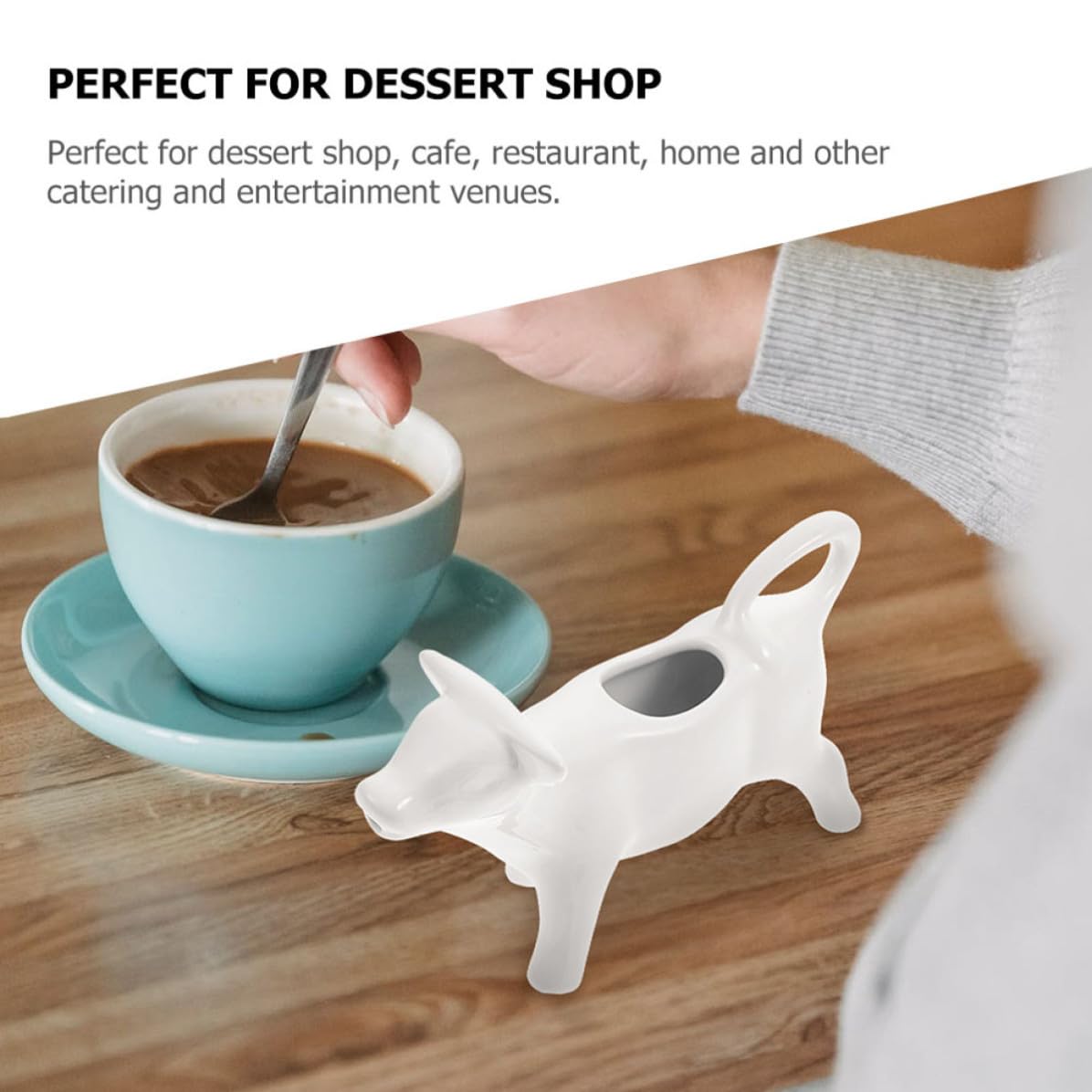 YARNOW 3 Pièces Pichet en Céramique Pratique Blanc Surface Lisse, Facile à Ranger, pour Café et Boutique de Desserts