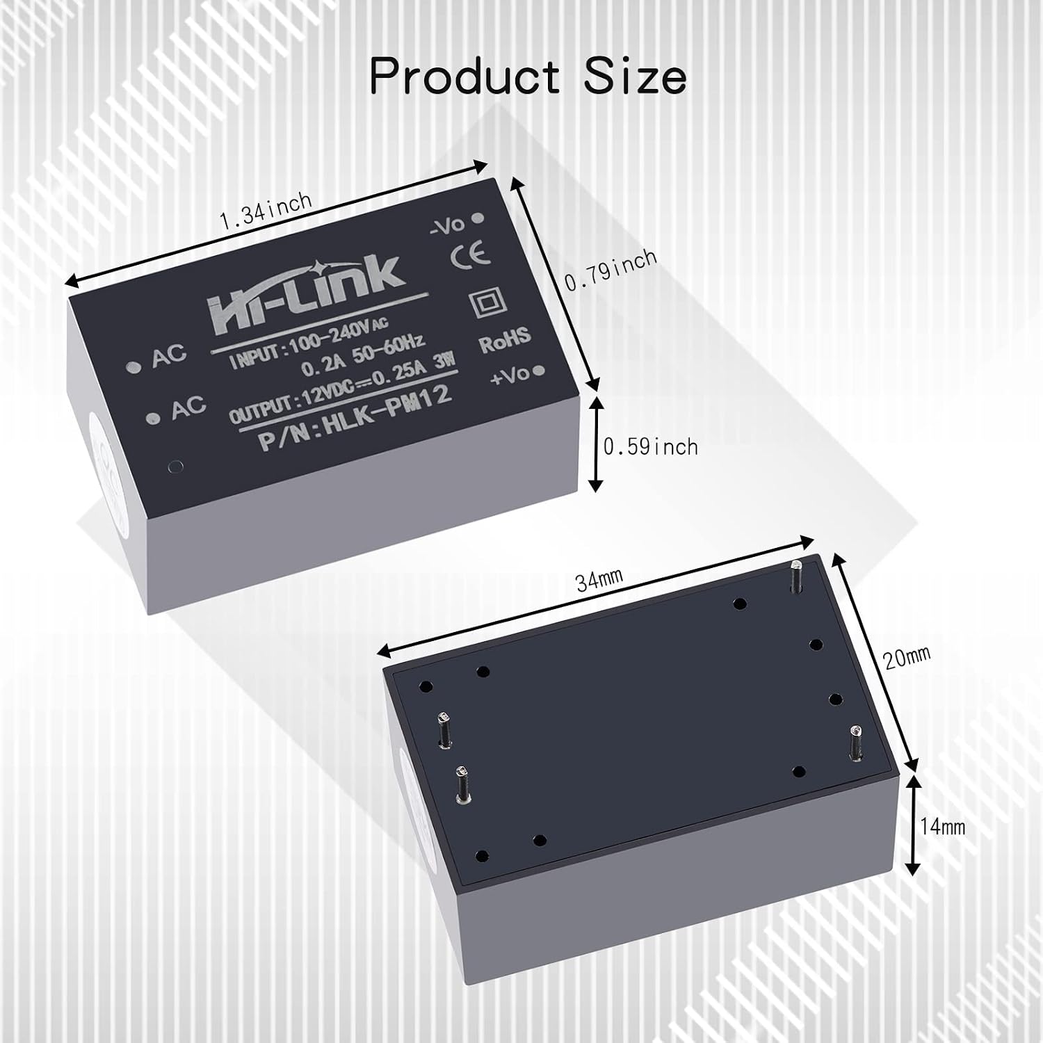 AC-DC Isolated Power Module Smart Home Switching Power Module Mini Buck Power Module 220v to 12v HLK-PM12 DC Power Module AC DC Converter 220V to 12V (3PCS) image 5