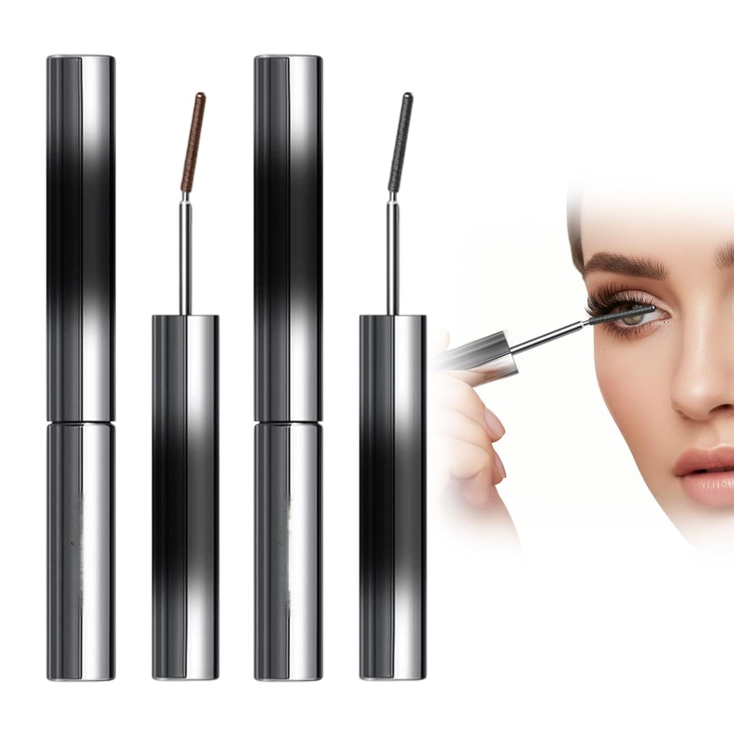 Iron Wand Mascara Metal Wand Mascara Black Long-Lasting Curling Mascara for Volume and Length Waterproof Long-Lasting 3D for