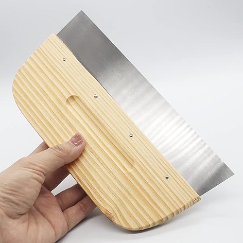 Miniatura 4 de Cuchillo de masilla, herramienta raspadora de acero inoxidable de 8.5 pulgadas, cuchillos de metal con mango de madera para paneles de yeso,