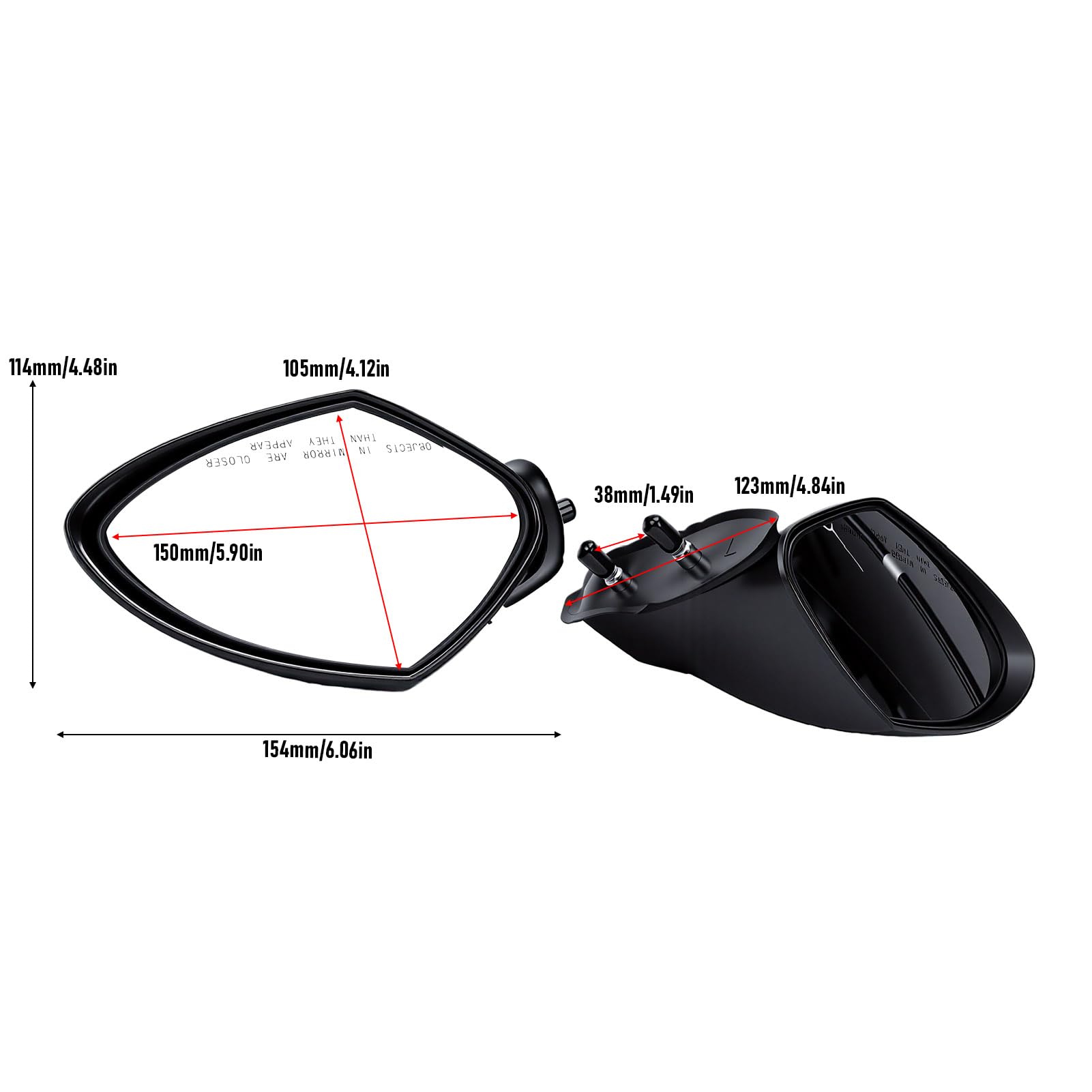 AMONIDA Set Specchietti Retrovisori Marini, Struttura Nera Resistente per WaveRunner VXR e FS, Sicurezza Avanzata, 2 Pezzi