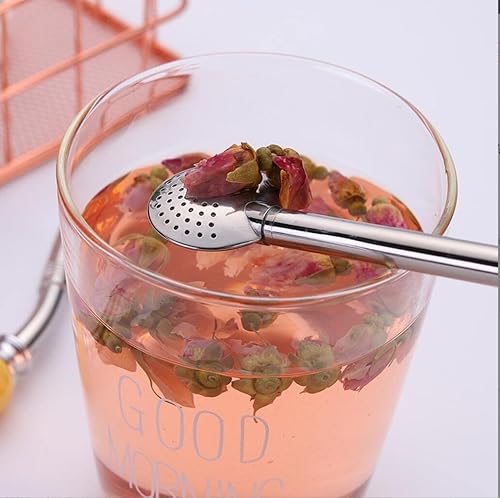 Miniatura 5 de Yerba Mate Bombilla - Paja de acero inoxidable, hoja suelta, de acero inoxidable, filtro de pajita, cucharas para beber cucharas de filtro para