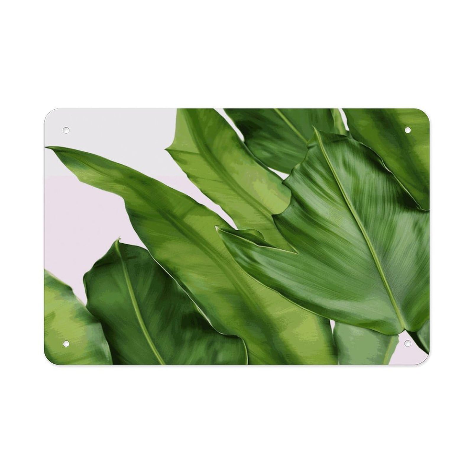 Fekiloot Style Fresh Banana Leaves Metal Signs Wall Art Tin Sign