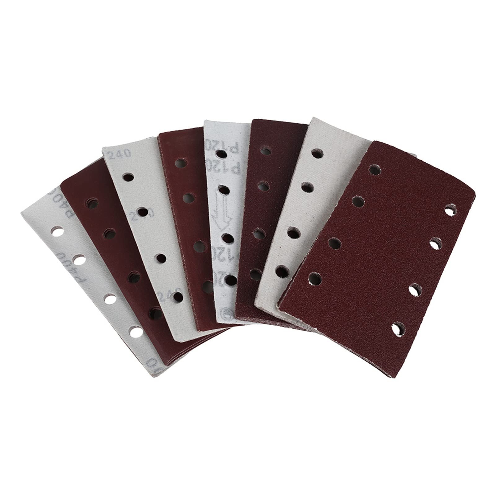 Papel de lija abrasivo ZSBLXHHJD 40 hojas de papel de lija 93x185mm Papel de lija Hook and Loop Pad Punch 8 Hole Rectangular Sandpaper 40-400 Grit (Color : 40PCS)