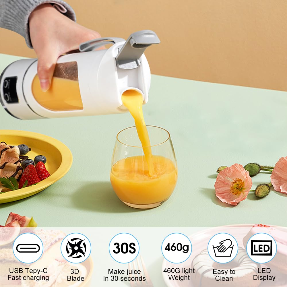 Ubdrud Tragbarer Mixer - 450ml Mit 12 Klingen Für Smoothies
