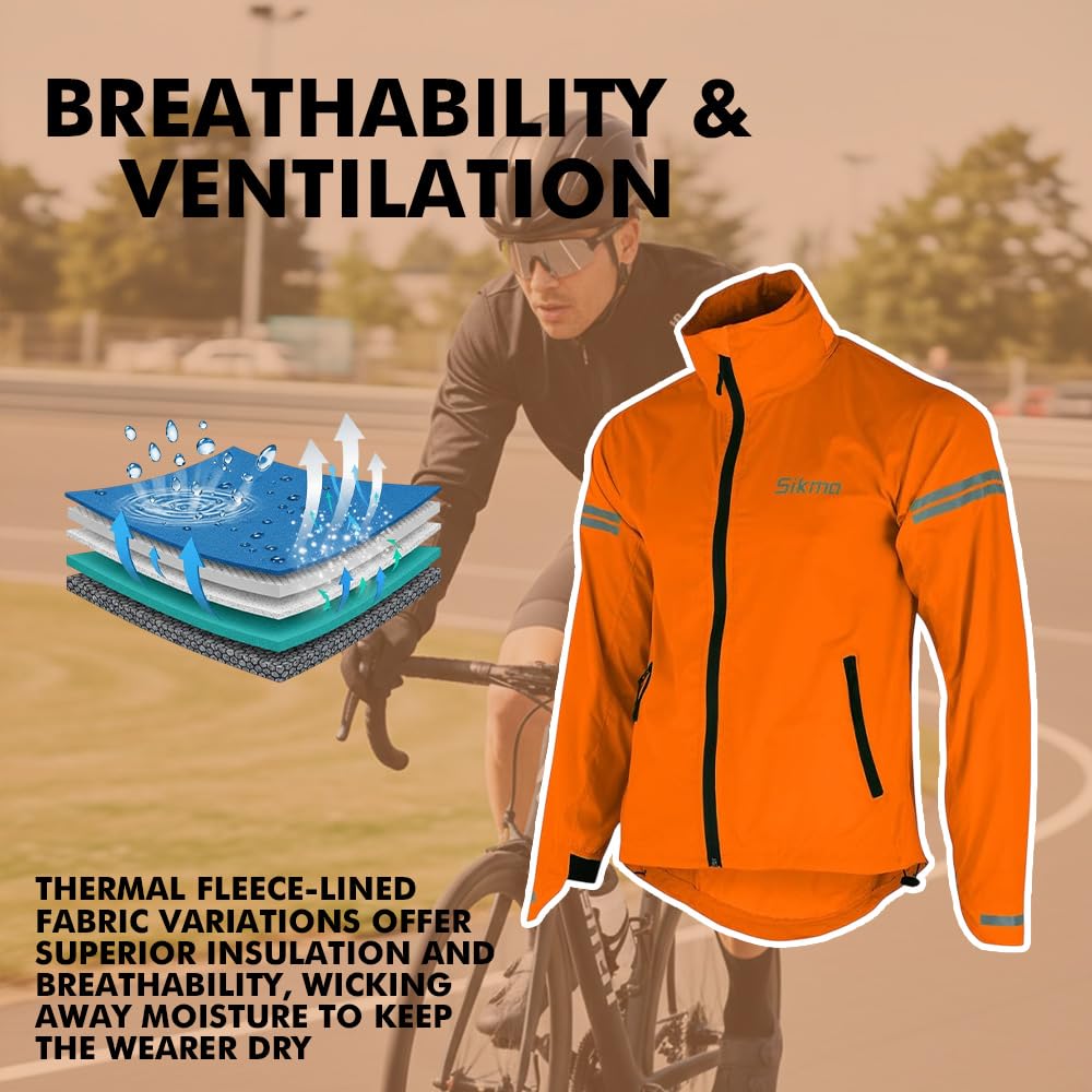 Veste de cyclisme imperméable à capuche pour homme Coupe-vent