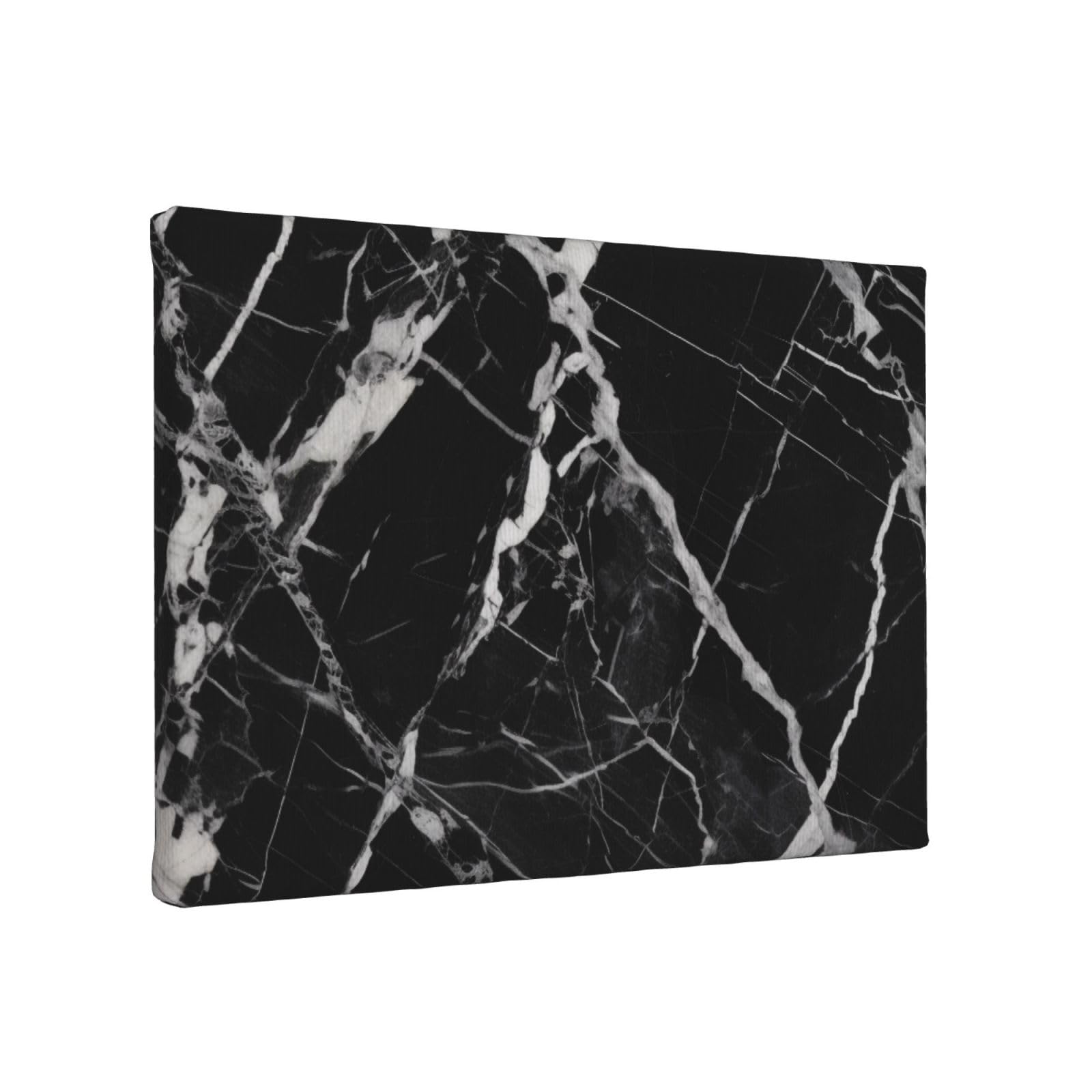 YKLJG Black and white marble Printed Wall Art Canvas Painting 30x20 CM Wooden Framed Picture Painting Artwork Prints for Bedroom Kitchen Home Office Decor