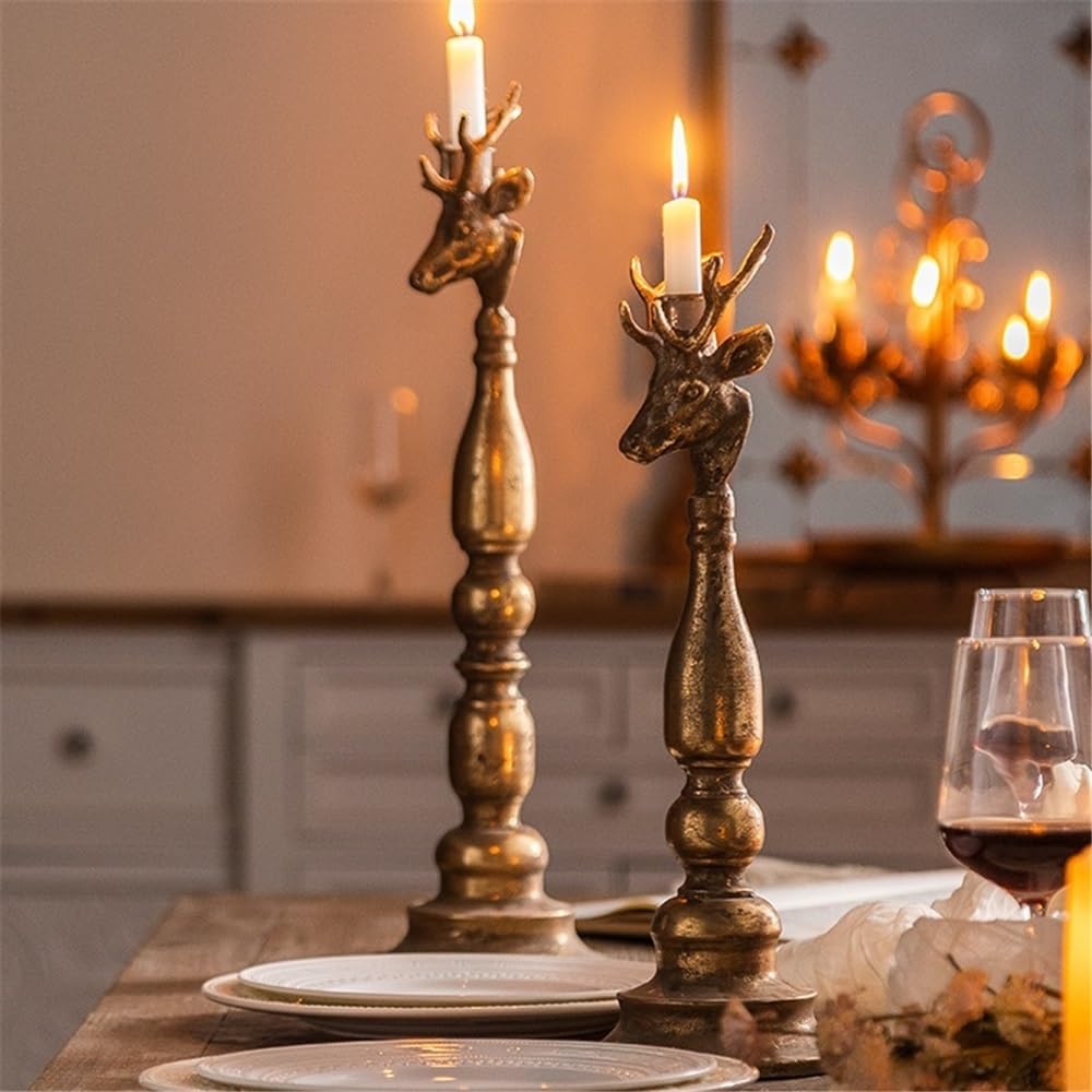 Soporte de Velas Candelabro Dorado for decoración del hogar Boda Decorativo(Grande)