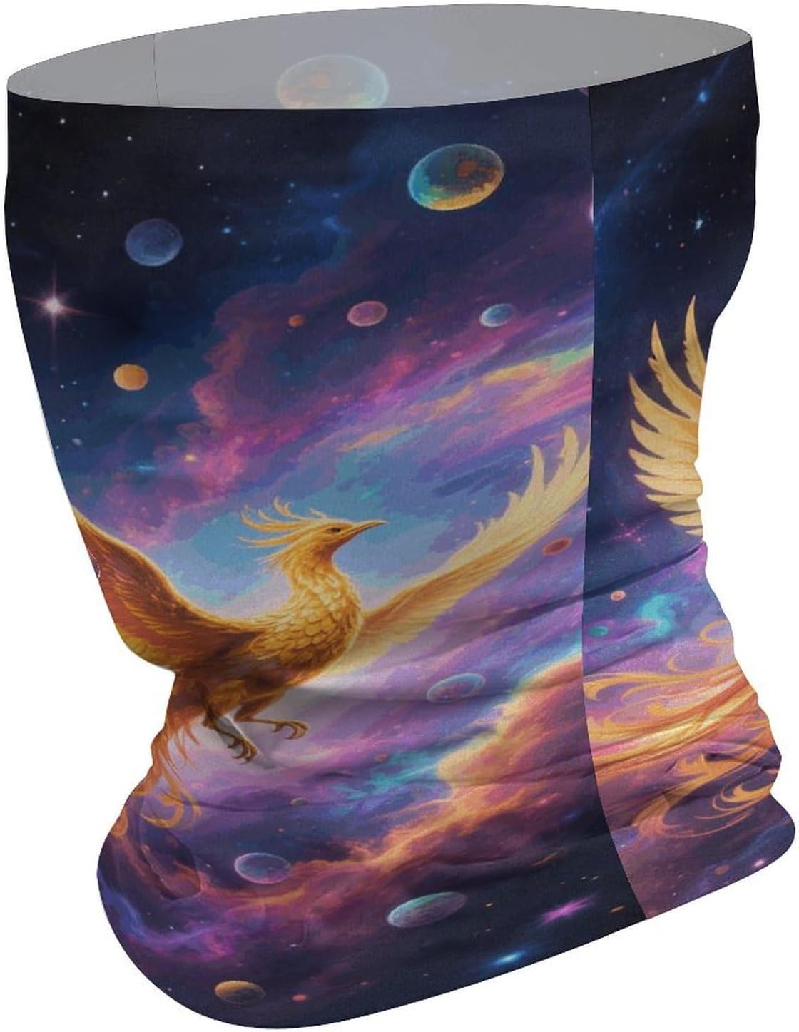 Golden Phoenix in Nebula Cooling Headscarf Cooling Breathable Face Mask UV Protection Scarf Hiking Bandana