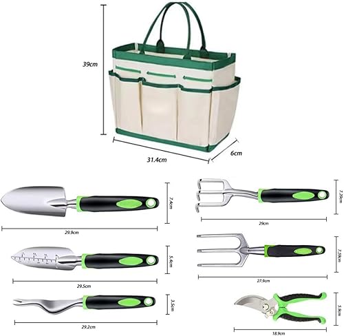 Miniatura 2 de FAMILY'S BACKYARD Herramientas de jardín para mujeres, juego de herramientas de jardinería de 7 piezas de aleación de aluminio, kit de inicio de
