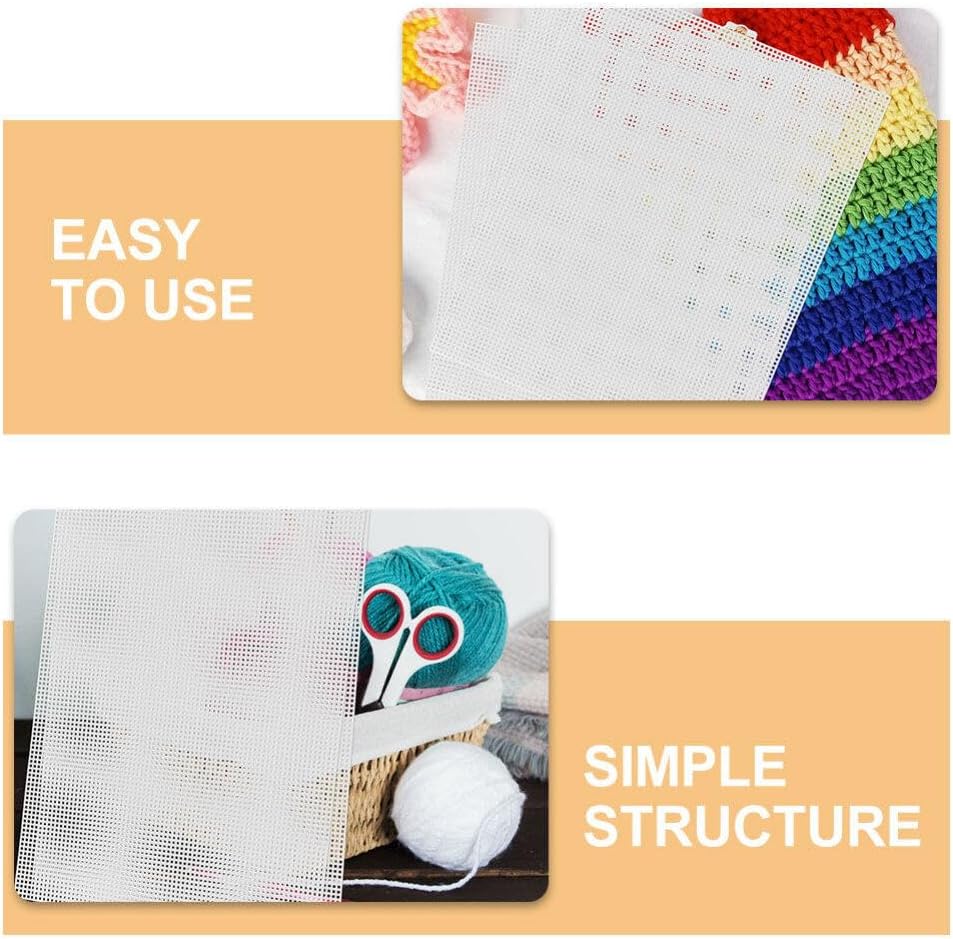 JOINPAYA 3pcs Plastic Mesh Canvas Sheets: for Embroidery Crafting Knit and Crochet Projects Aquarium Divider Acrylic Yarn Crafting Handmade Cross Quilting Sewing Sheets