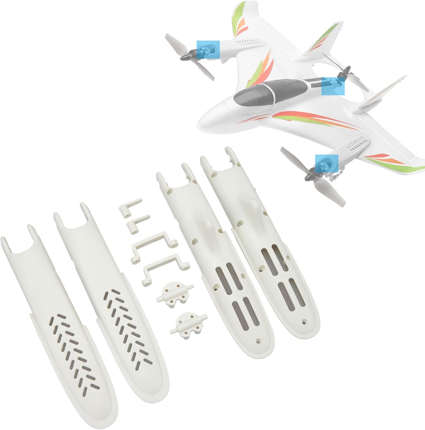 SUNGOOYUE RC Plane Motor Seat Bracket Group, Plastic Motor Base Bracket Group Shell Receiver Housing for XK X450 RC Airplane Spare Parts, White