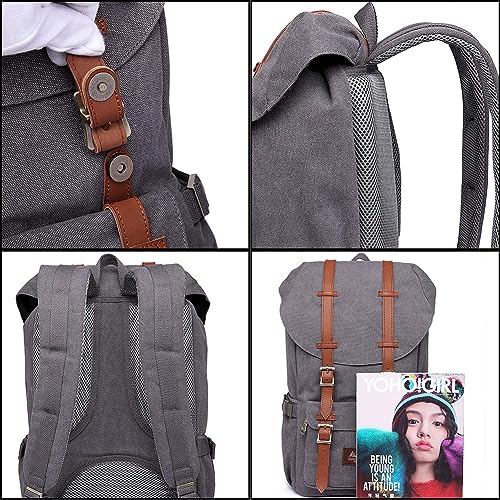 KAUKKO Laptop Backpack Travel Outdoor Weekend Bag Carry on Daypack Stylish and Durable Rucksack Hiking Backpack Fits 15.6"(E5-1-GRAY-NEW) 5
