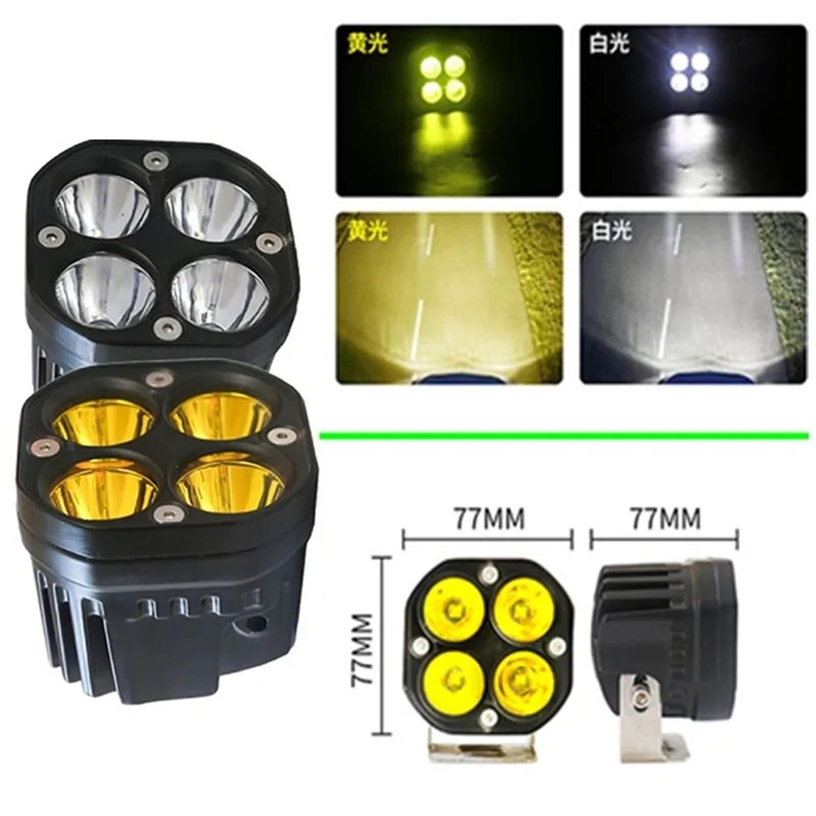 Faro Anteriore Faro Da Lavoro Per Moto Per Auto Faretto Impermeabile Fuoristrada Nebbia 20W/40W 12V/24V LED Circolare Quadrato