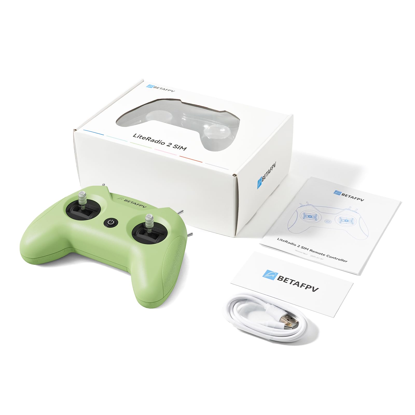 BETAFPV LiteRadio 2 SIM Controllora Simulatore di Volo per L'addestramento di Principianti FPV, Supporta la Maggior Parte Delle Piattaforme di Sistema come DRL/Phoenix RC/Aerofly RC 8-Modalità 2/Verde