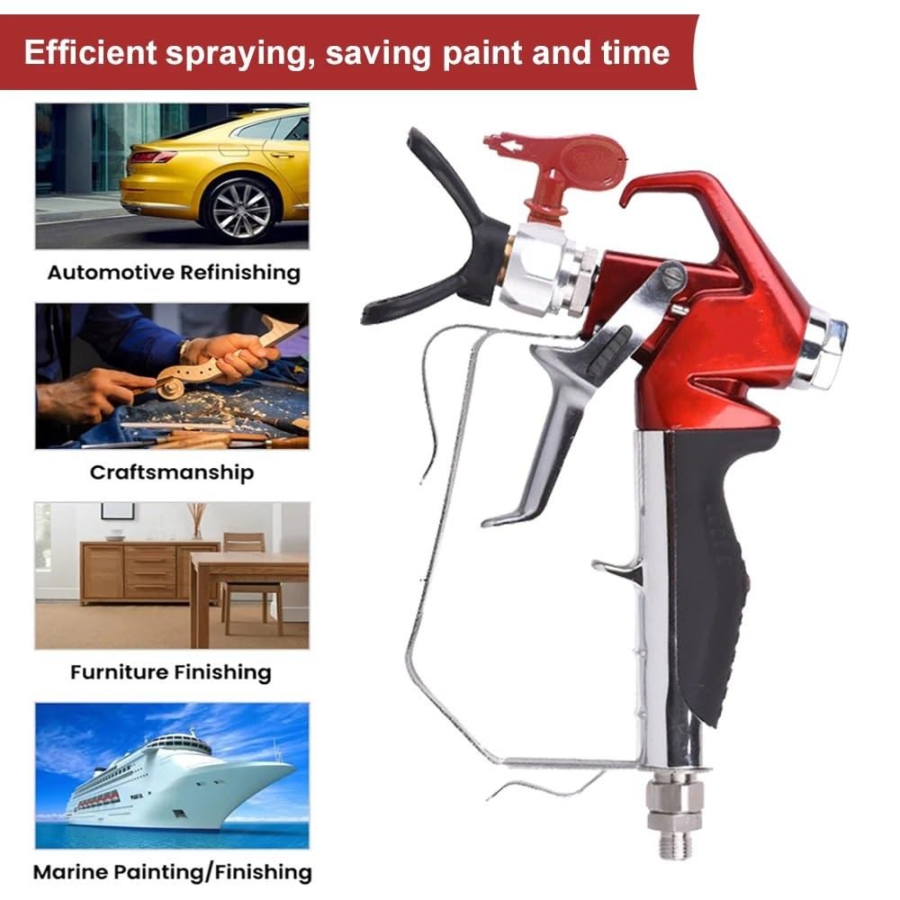 Pulverizador Eléctrico Pistola para Pintar sin Aire, Boquilla para Pistola para Pintar de Alta presión roja y Cubierta Protectora para pulverizador Pistolas de Pintura