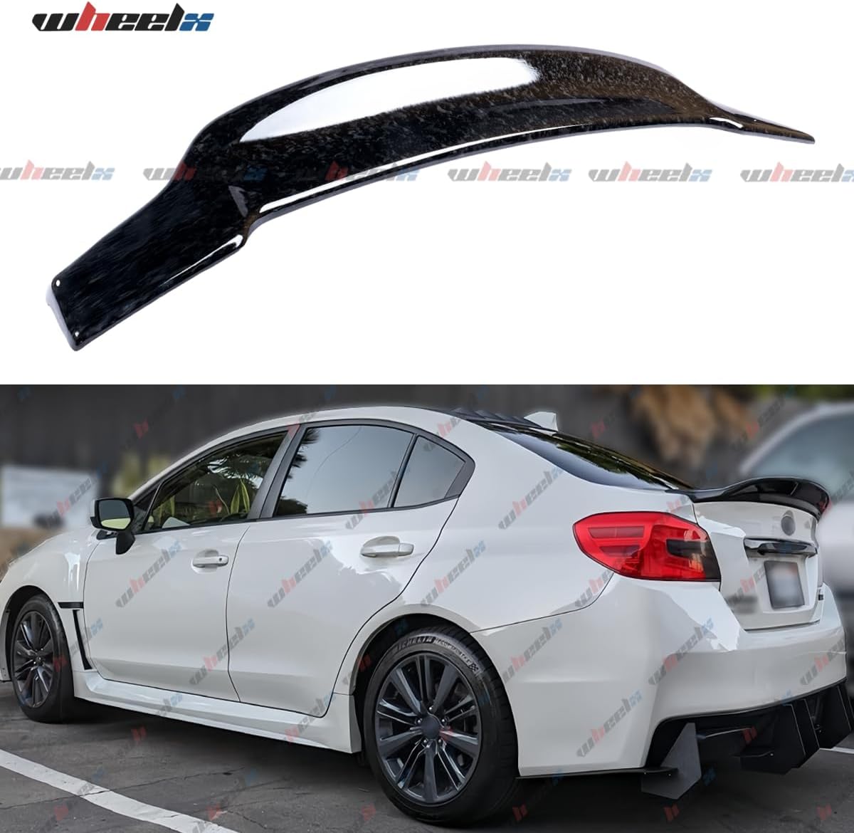 Rear Trunk Spoiler Compatible with 2015-2021 Subaru WRX/WRX STI, R Style Duckbill Fits for 15-21 4 Door Sedan, High Kick Wing Lip (Forged Carbon Fiber Pattern)